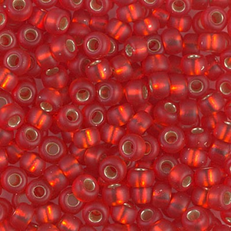 6/0 Miyuki Seed Beads - Silver Lined Flame Red - 20gm