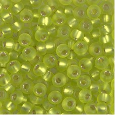 6/0 Miyuki Seed Beads - Matte Silver Lined Chartreuse - 20gm