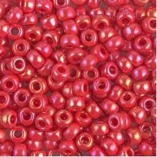 6/0 Miyuki Seed Beads - Opaque Vermillion Red AB - 20gm