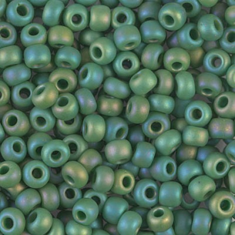 6/0 Miyuki Seed Beads - Opaque Green AB - 20gm