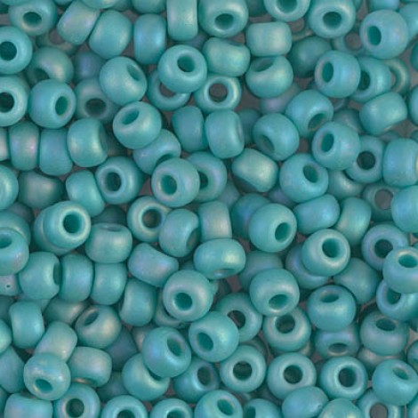 6/0 Miyuki Seed Beads - Matte Opaque Turquoise Green AB - 20gm