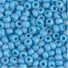 6/0 Miyuki Seed Beads - Matte Opaque Turquoise Blue AB - 20gm