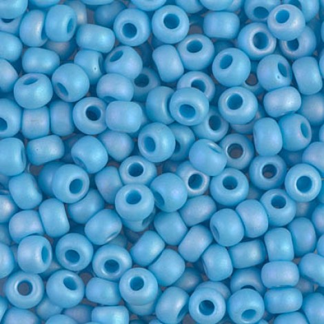 6/0 Miyuki Seed Beads - Matte Opaque Turquoise Blue AB - 20gm