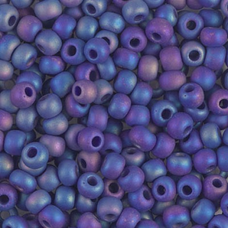 6/0 Miyuki Seed Beads - Opaque Matte Cobalt AB - 20gm