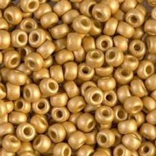 6/0 Miyuki Duracoat Seed Beads - Matte Galvanised Gold