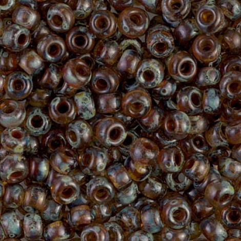6/0 Miyuki Seed Beads - Picasso Light Smoky Topaz - 20gm