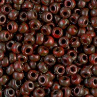 6/0 Miyuki Seed Beads - Opaque Red Picasso - 20gm