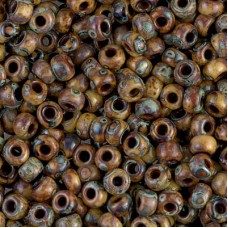 6/0 Miyuki Seed Beads - Opaque Brown Picasso