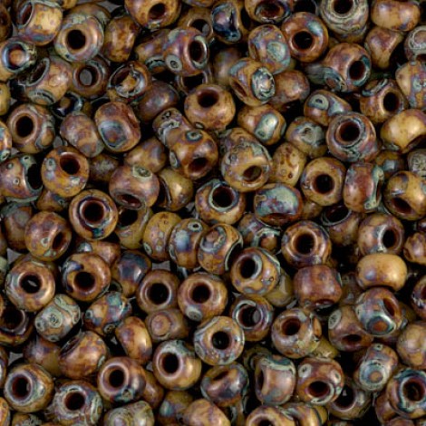 6/0 Miyuki Seed Beads - Opaque Brown Picasso