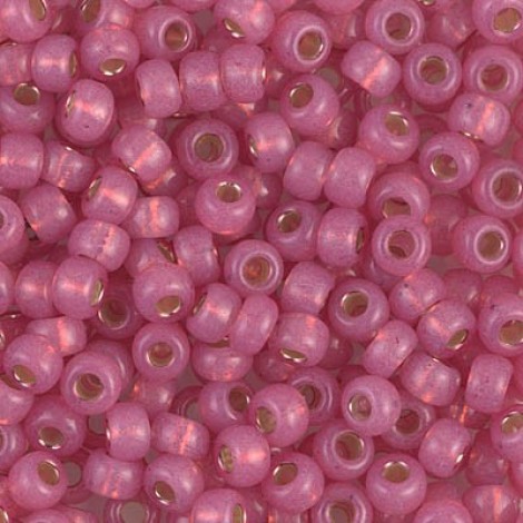 6/0 Miyuki Seed Beads - Dyed Dk Rose Silver Lined Alabaster - 20gm