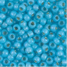 6/0 Miyuki Seed Beads - Dyed Aqua Silver Lined Alabaster - 12.5gm
