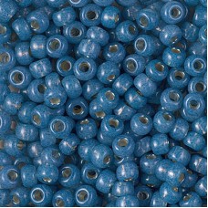 6/0 Miyuki Seed Beads - Dyed Dark Sky Blue Silverlined Alabaster - 20gm