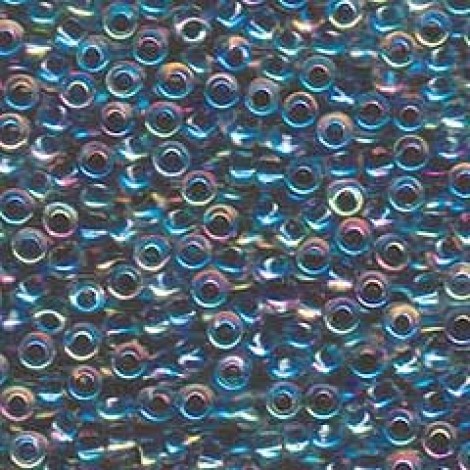 6/0 Miyuki Seed Beads - Variegated Blue Lined Crystal AB