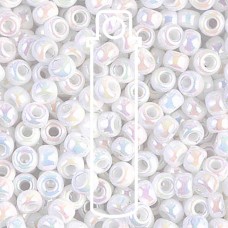 6/0 Miyuki Seed Beads - Opaque White AB - 20gm