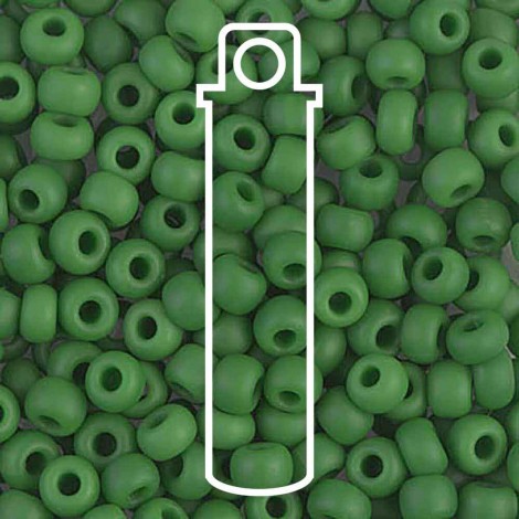 6/0 Miyuki Seed Beads - Opaque Green Frosted - 20gm