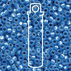 6/0 Miyuki Seed Beads - Silver Lined Duracoat Dyed Aqua - 20gm