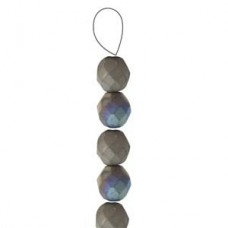 4mm Czech Firepolish Beads - Glittery Matte Graphite - Pack of 50