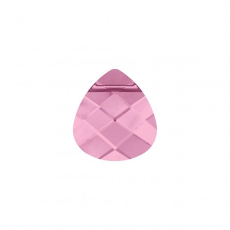 11x10mm Swarovski 6012 Crystal Briolette Pendants - Rose - Pack of 2 11x10mm Swarovski 6012 Crystal Briolette Pendants - Rose - Pack of 2