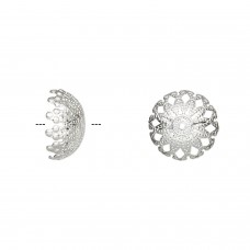 12mm Silver Plated Filigree Beadcaps - Pack of 10