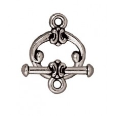 12mm TierraCast Classic Toggle Clasp - Antique Fine Silver Plated - Each