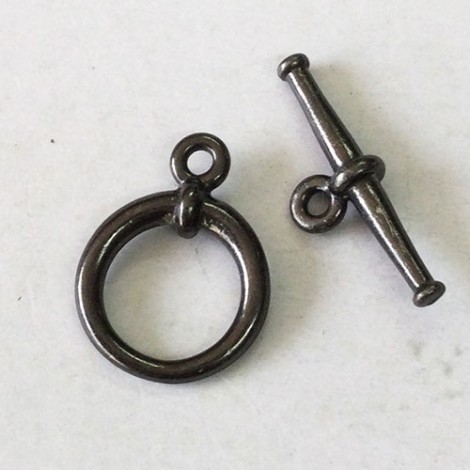 15mm TierraCast Large Tapered Clasp Set - Black Oxide Plated - per set