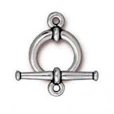15mm TierraCast Large Tapered Clasp Set - Antique Silver Plated - Per Set
