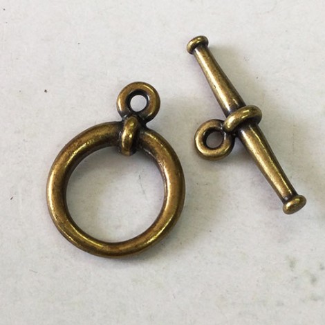 15mm TierraCast Large Tapered Clasp Set - Brass Oxide Plated - per set