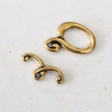15mm TierraCast Melody Toggle Clasp Set - Antique Gold - per set