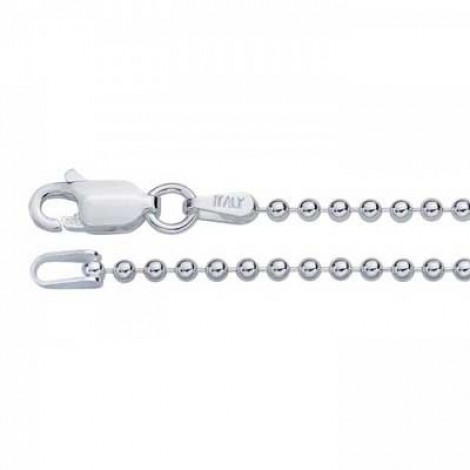 1.8mm 24in (61cm) Sterling Silver Ball Chain Necklace