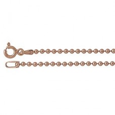 24in 1.8mm Rose Gold Pl Sterling Ball Chain Necklace