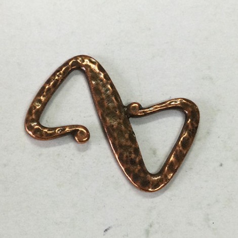 28x19mm TierraCast Z-Hook Clasp - Antique Copper Plated - each 28x19mm TierraCast Z-Hook Clasp - Antique Copper Plated - each