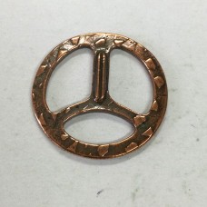 28mm TierraCast Tri-Buckle Clasp for 6-8mm Flat Leather - Antique Copper Plated - each