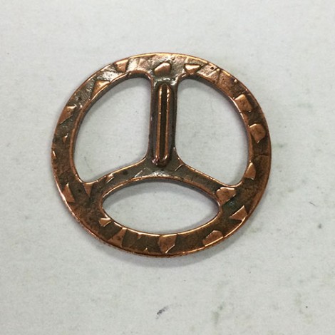 28mm TierraCast Tri-Buckle Clasp for 6-8mm Flat Leather - Antique Copper Plated - each 28mm TierraCast Tri-Buckle Clasp for 6-8mm Flat Leather - Antique Copper Plated - each