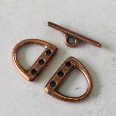TierraCast Small 3-Hole D-Ring Clasp Set - Antique Copper Plated - 3 piece set