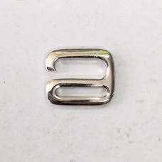 1/2" (12.5mm) TierraCast E-Hook Clasps - Bright Rhodium Silver Plated - each