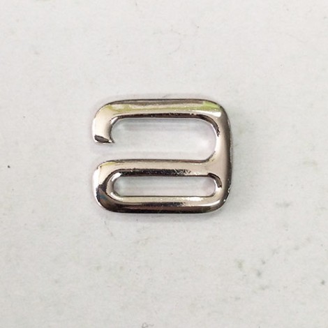 1/2" (12.5mm) TierraCast E-Hook Clasps - Bright Rhodium Silver Plated - each