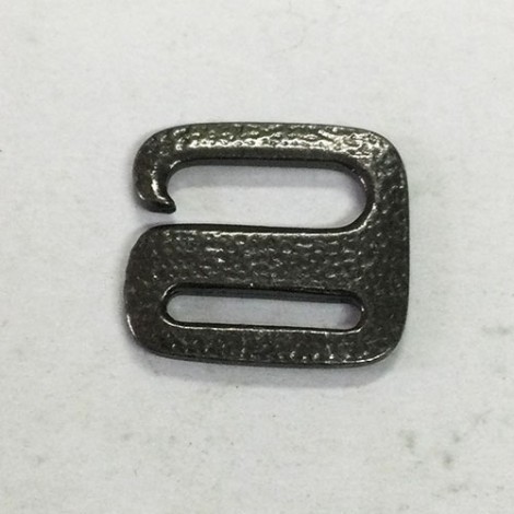 22x19mm TierraCast Distressed E Hook Fastening for Cord - Black Oxide Plated - each 22x19mm TierraCast Distressed E Hook Fastening for Cord - Black Oxide Plated - each
