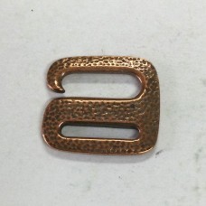 22x19mm TierraCast Distressed E Hook Fastening for Cord - Antique Copper Plated - each
