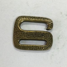 22x19mm TierraCast Distressed E Hook Fastening for Cord - Brass Oxide Plated - each