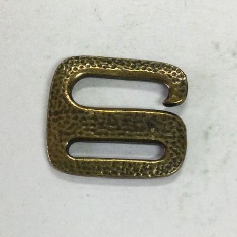 22x19mm TierraCast Distressed E Hook Fastening for Cord - Brass Oxide Plated - each 22x19mm TierraCast Distressed E Hook Fastening for Cord - Brass Oxide Plated - each