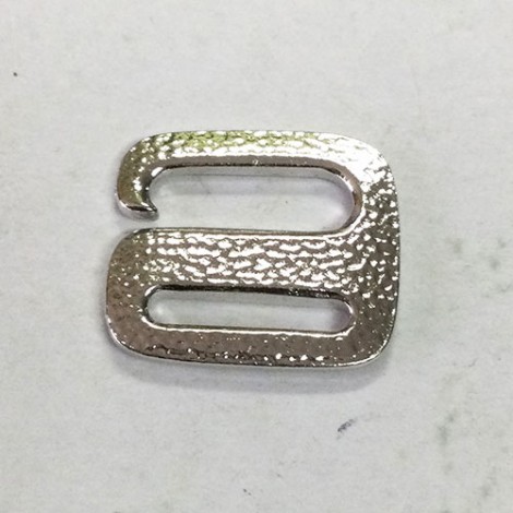 22x19mm TierraCast Distressed E Hook Fastening for Cord - Bright Rhodium Silver Plated - each 22x19mm TierraCast Distressed E Hook Fastening for Cord - Bright Rhodium Silver Plated - each