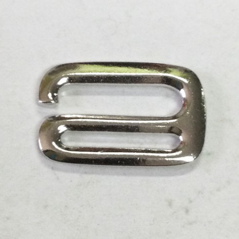 3/4" (18mm) TierraCast E-Hook Clasp - Rhodium Silver Plated - each