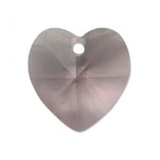 10mm Swarovski Crystal Heart Drops - Lt Amethyst - Pack of 2