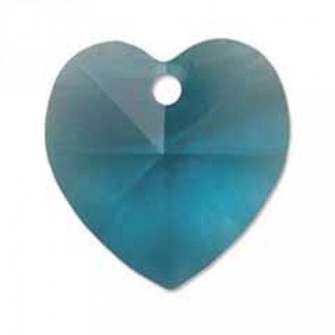 10mm Swarovski Crystal Heart Drops - Blue Zircon