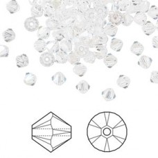 6mm Swarovski Crystal Bicones - Crystal Moonlight - Pack of 10