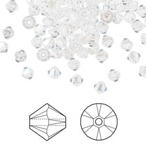6mm Swarovski Crystal Bicones - Crystal Moonlight - Pack of 10