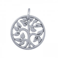 14mm Tree of Life Sterling Silver Charm w/Jumpring - Each