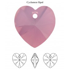 14mm Swarovski Crystal Heart Drop - Cyclamen Opal
