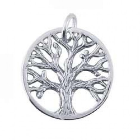 15mm Tree of Life Sterling Silver Charm w-Jumpring