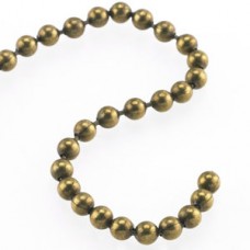 4.4mm Antique Bronze Plated Steel Ball Chain - per 30cm